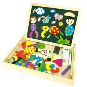 PIZARRA DIDÁCTICA IMANTADA DOBLE - CAJA DE MADERA CON FIGURAS 2007505050392