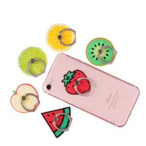 MT07818 ANILLO GRIP SOPORTE PARA CELULAR CON DISEÑO DE FLORES Y FRUTAS