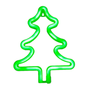 MT08567 LÁMPARA CARTEL VELADOR DE NEÓN CON DISEÑO DE ARBOL PINO VERDE - C/USB/PILA