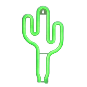 MT08566 LÁMPARA VELADOR DE NEÓN CON DISEÑO DE CACTUS C/USB/PILA