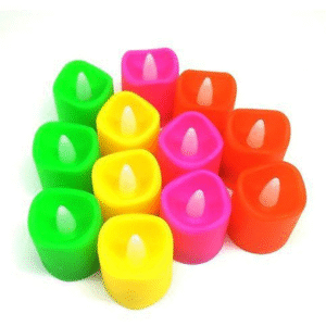 MT06039 LUZ LED CON DISEÑO DE VELA DE COLORES*12- FLAMELESS CANDLE