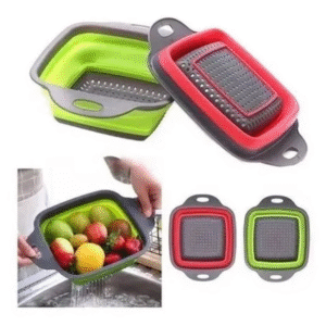 MT08781 COLADOR ESCURRIDOR PLEGABLE SILICONA COCINA -VERDURA - FRUTAS
