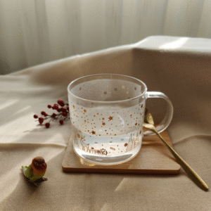 MT09133 SET TAZA VIDRIO SIMPLE CON CUCHARA