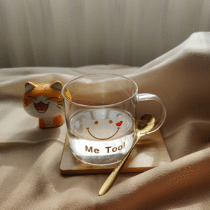 MT09136 SET TAZA VIDRIO CARITA CON CUCHARA