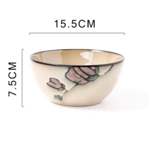 MT09179 BOWL MAGNOLIA ROJA CERAMICA 15 CM