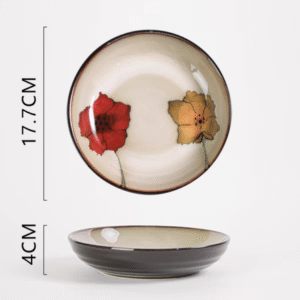 MT09181 PLATO HONDO FLORES CERAMICA 18 CM