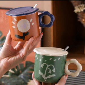 MT09347 TAZA CERAMICA FLOR