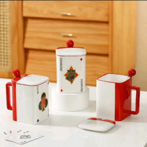 MT09355 TAZA CERAMICA DISEÑO POKER