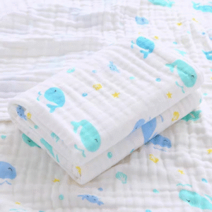 MT09538 MANTITA PARA BEBE 70X140 BALLENA Y ESTRELLAS
