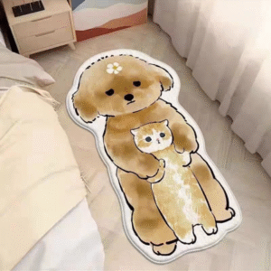 MT09502 ALFOMBRA PIE DE CAMA 50X120 FORMA GATO Y PERRO