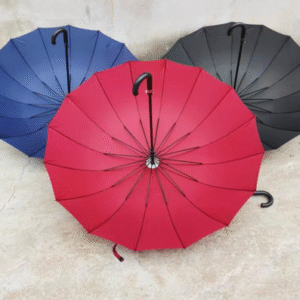 MT09808 PARAGUAS LISO NEGRO AZUL Y ROJO OSCURO