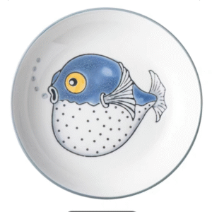 MT09712 PLATO 7.5 BORDE ANCHO PEZ GLOBO"