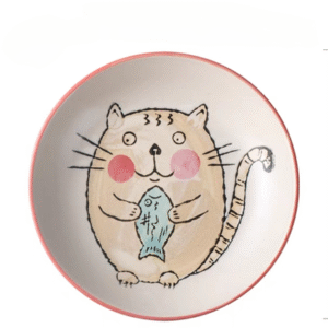 MT09721 PLATO 7.5 BORDE ANCHO GATO Y PEZ"
