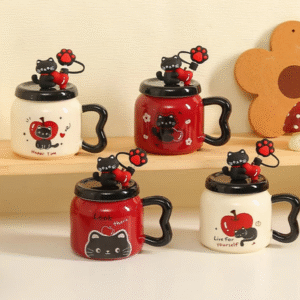 MT09975 TAZA CERAMICA GATO Y MAZANA 2007505099759