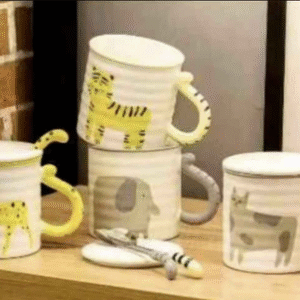 MT09903 TAZA CERAMICA ANIMALES