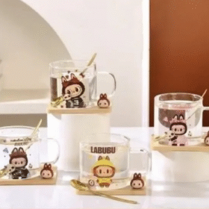 AA0128 TAZA VIDRIO CON PLATO MONSTRUO