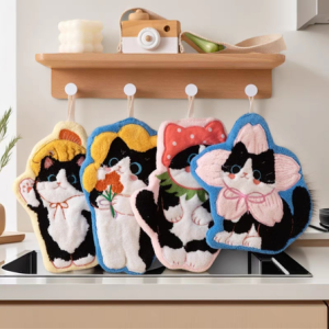 AA0149 TOALLA DE MANO CON FORMA GATO X 10