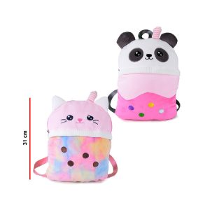 MOCHILA GATO Y PANDA 31CM