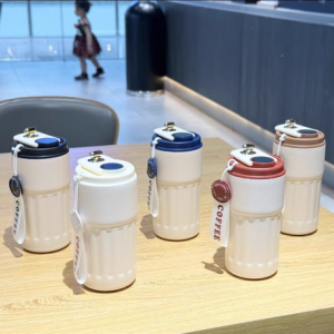 AA0212 VASO TERMICO ACERO COLOR CREMA 450ML