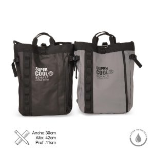 MOCHILA GREY & BLACK IMPERMEABLE MATERIAL UP
