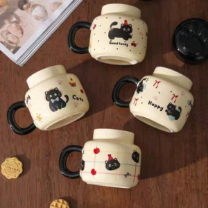 AA0196 TAZA CERAMICA GATO NEGRO