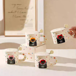 AA0194 TAZA CERAMICA GATO NEGRO CON IMAN