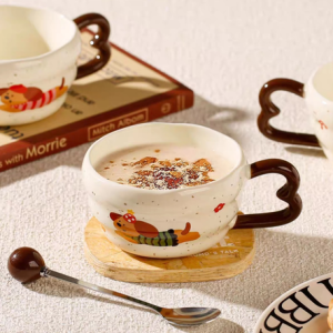 AA0382 TAZA TAZON CERAMICA PERRO SALCHICHA
