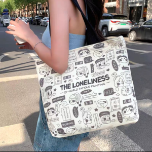 AA0352 TOTE BAG DE LIENZO ESTAMPADA