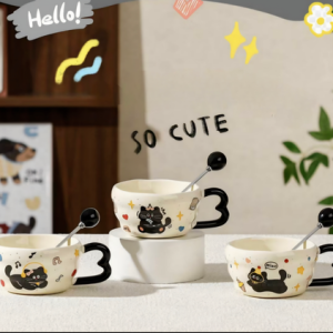 AA0474 TAZA CERAMICA GATO NEGRO