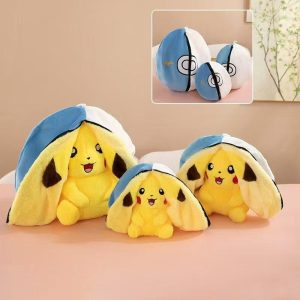 PIKACHU EN POKEBOLA AZUL 20CM