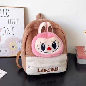 MOCHILA LA BUBU CABEZA ROSA 35CM