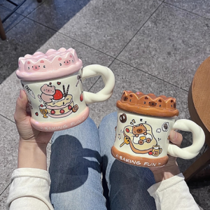 AA0393 TAZA CERAMICA GATO Y TORTA