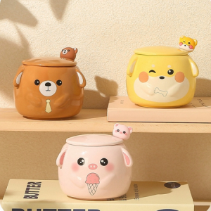 AA0529 TAZA CERAMICA ANIMALES CON OREJAS
