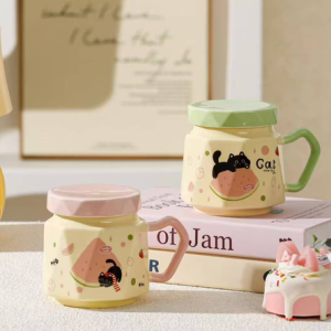 AA0558 TAZA CERAMICA GATO Y SANDIA