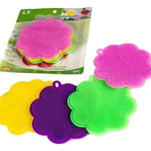 SET*4 ESPONJA P/PLATOS SILICONA SURT FLOR