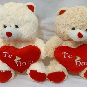 Oso con corazón bordado osito 2 colores 40cm