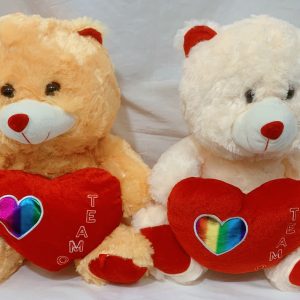 Oso con corazón arcoíris 2 colores 40cm