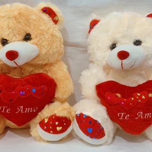 Oso con corazón bordado 4 corazón 2 colores 30cm