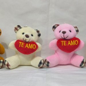 Llavero oso escocés con corazón