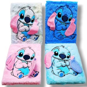 CUADERNO TAPA PELUCHE STITCH A5 X1 XZ-006