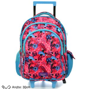 MOCHILA CON CARRO FLOWERS 18"