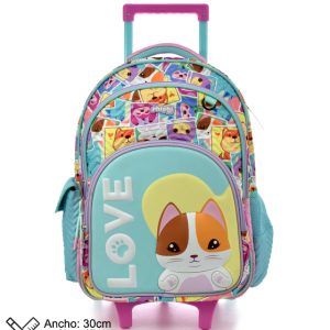 MOCHILA CON CARRO DOG LOVE 18"