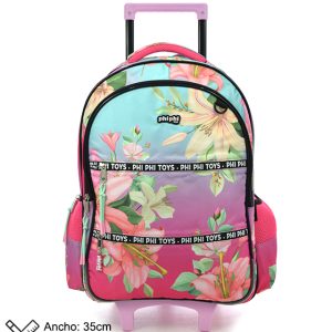 MOCHILA CON CARRO DEGRADE FLOWERS 19"