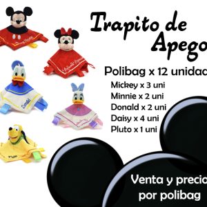 SURTIDO TRAPITOS DE APEGO MICKEY Y SUS AMIGOS 24CM