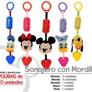 SURTIDO SONAJERO CON MORDILLO DISNEY 20CM