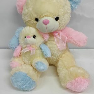 Oso multicolor con bebe