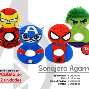 SURTIDO SONAJERO DE AGARRE MARVEL 15CM