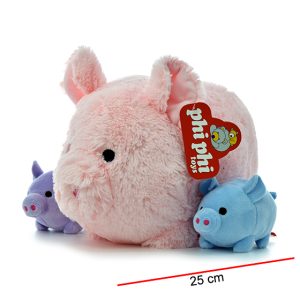 MAMA CHANCHITO CON 2 HIJITOS 25CM