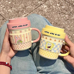AA0582 TAZA CERAMICA AMARILLO Y ROSA 2025080805824