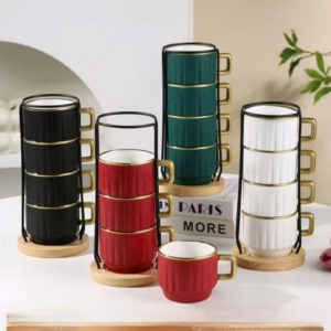 AA0606 TAZA CERAMICA APILABLE CON PORTA TAZAS 2025080806067